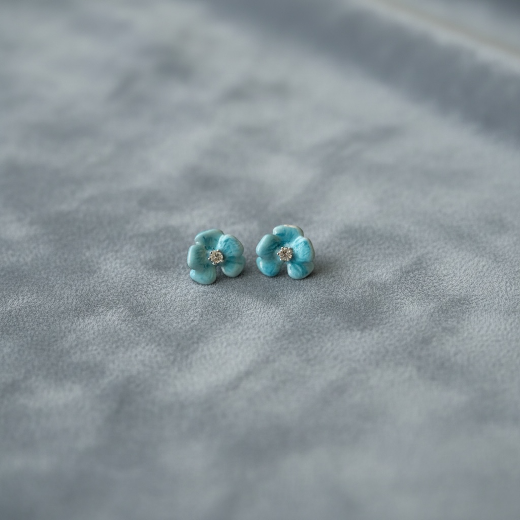 Super Gentle Blue Flowers Earrings