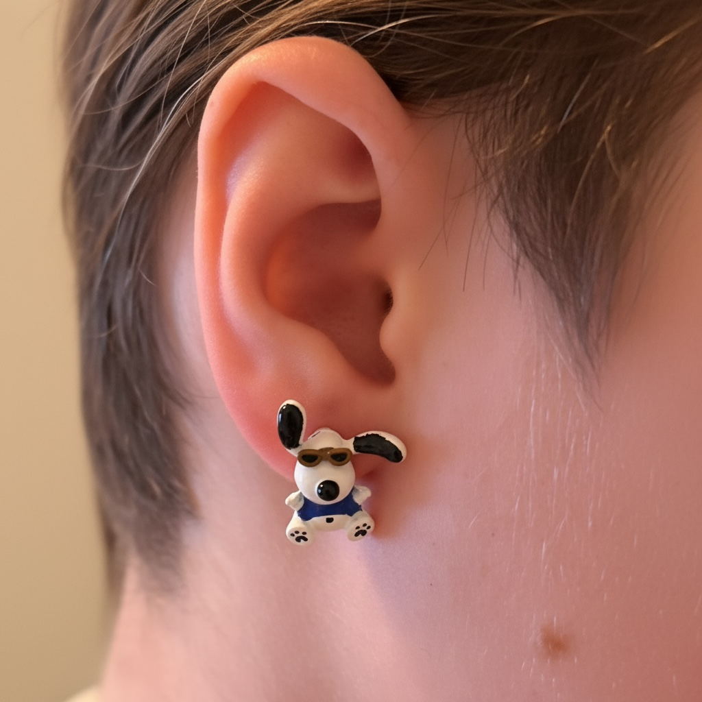 Dog with Glasses Earrings