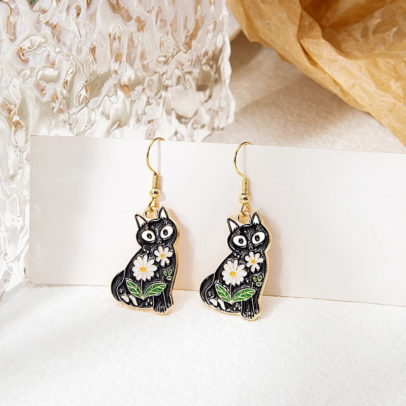 Cat Dangling Earrings