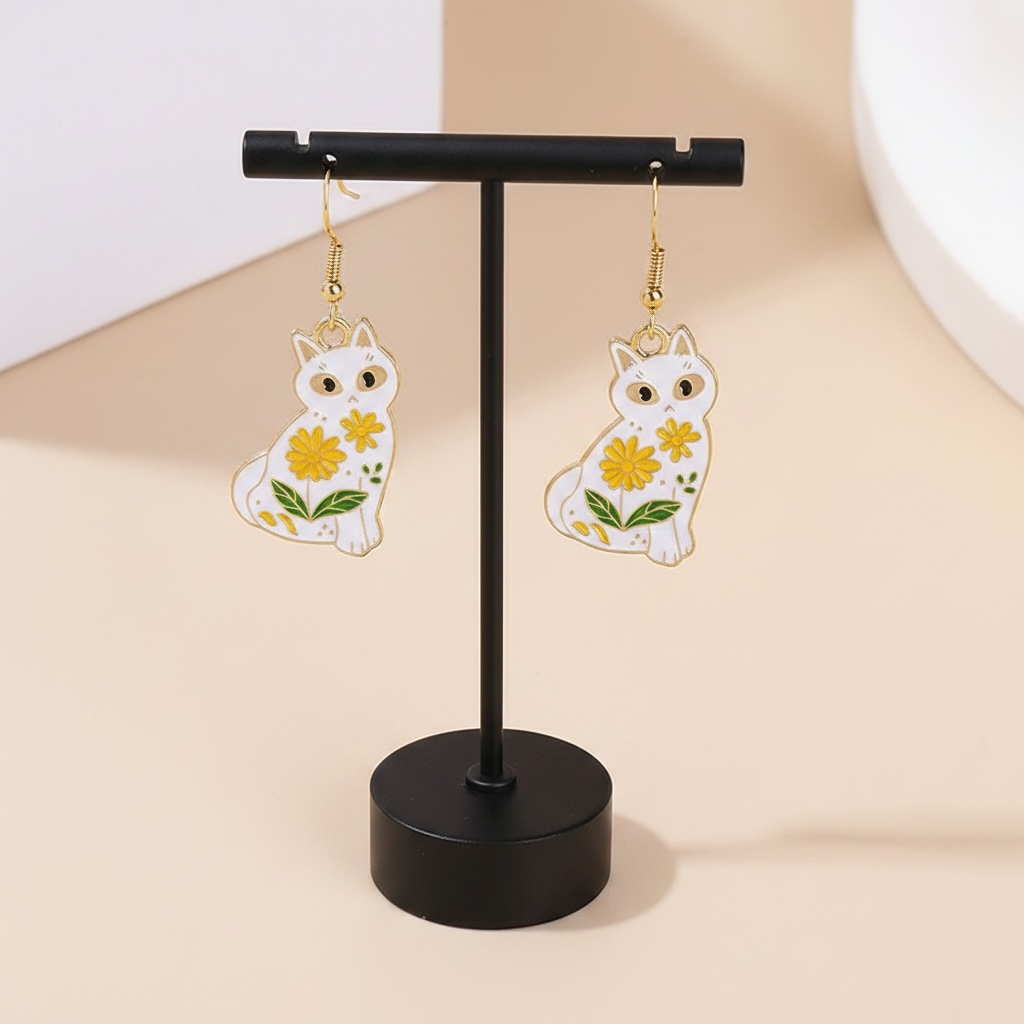 Cat Dangling Earrings