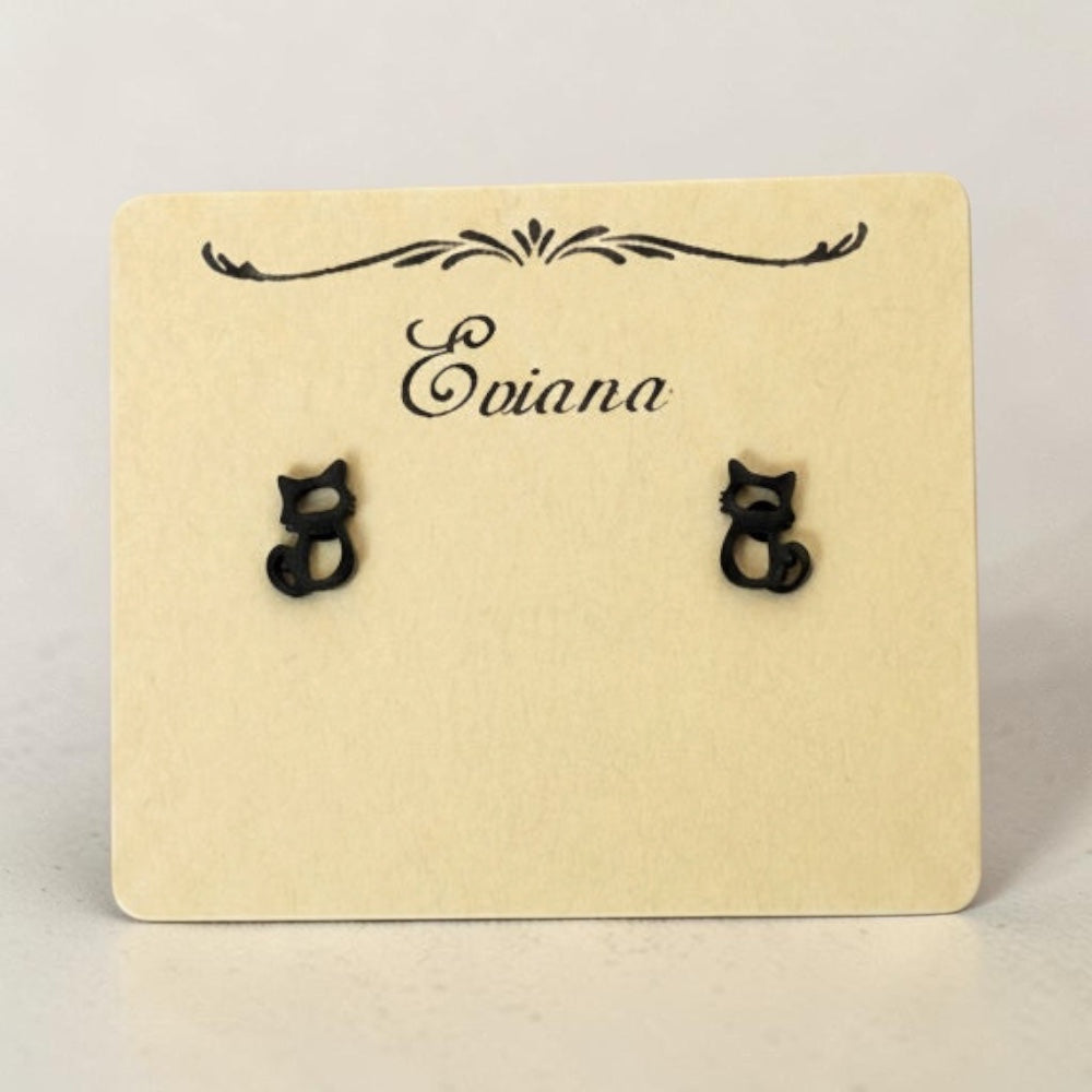 Cute Stainless Steel Animal Stud Earrings- Kitten