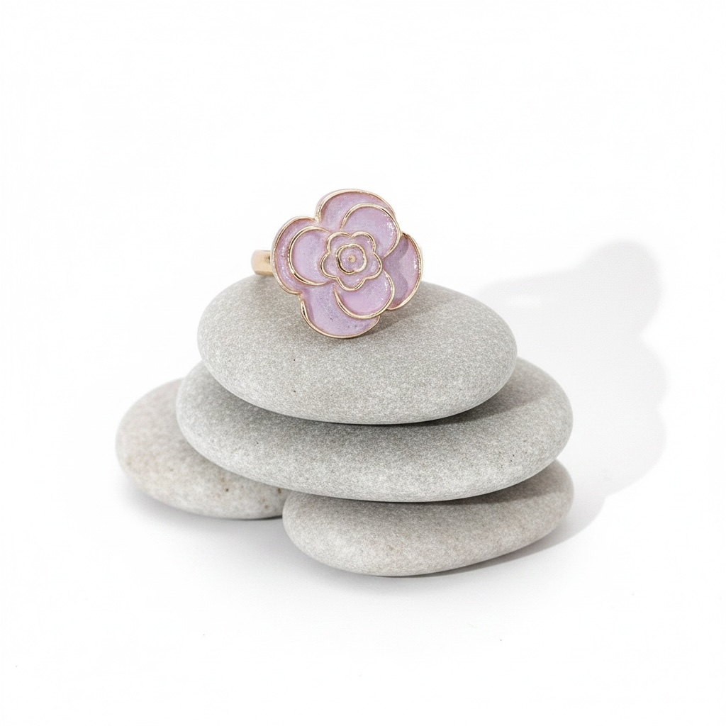 Oil Drop Flower Ring-Light Lavander