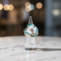 Oil Drop Flower Ring-Turquoise/White