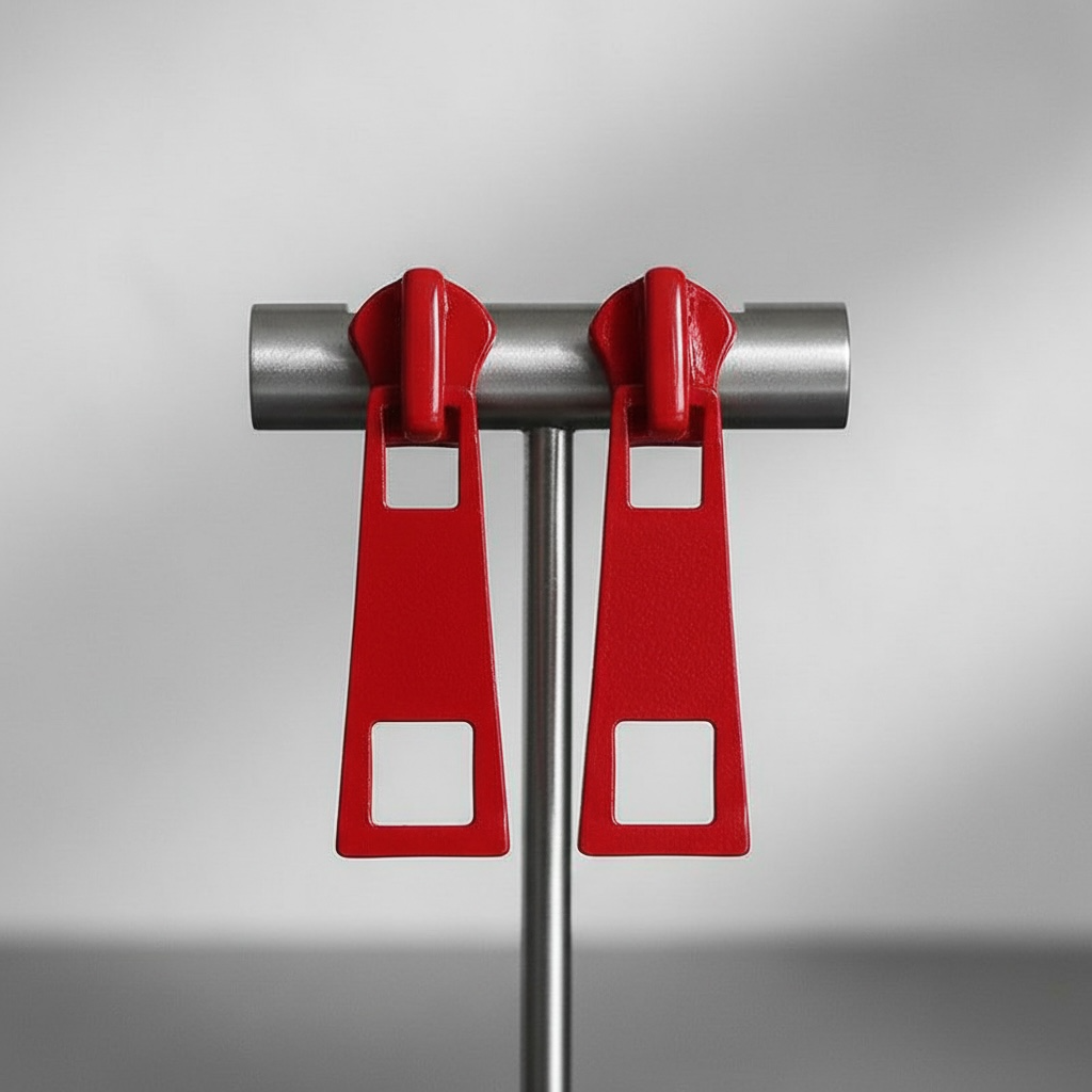 Minimalist Zipper Design Earrings