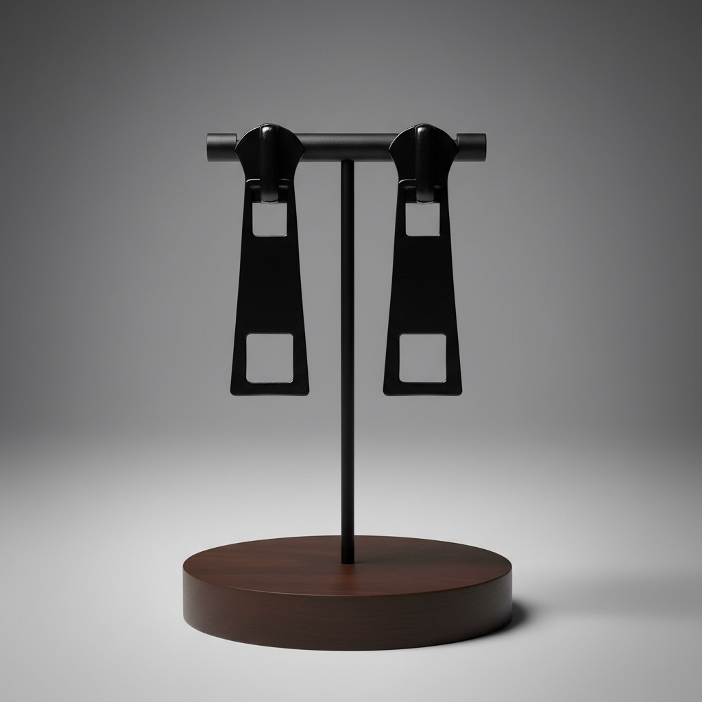 Minimalist Zipper Design Earrings