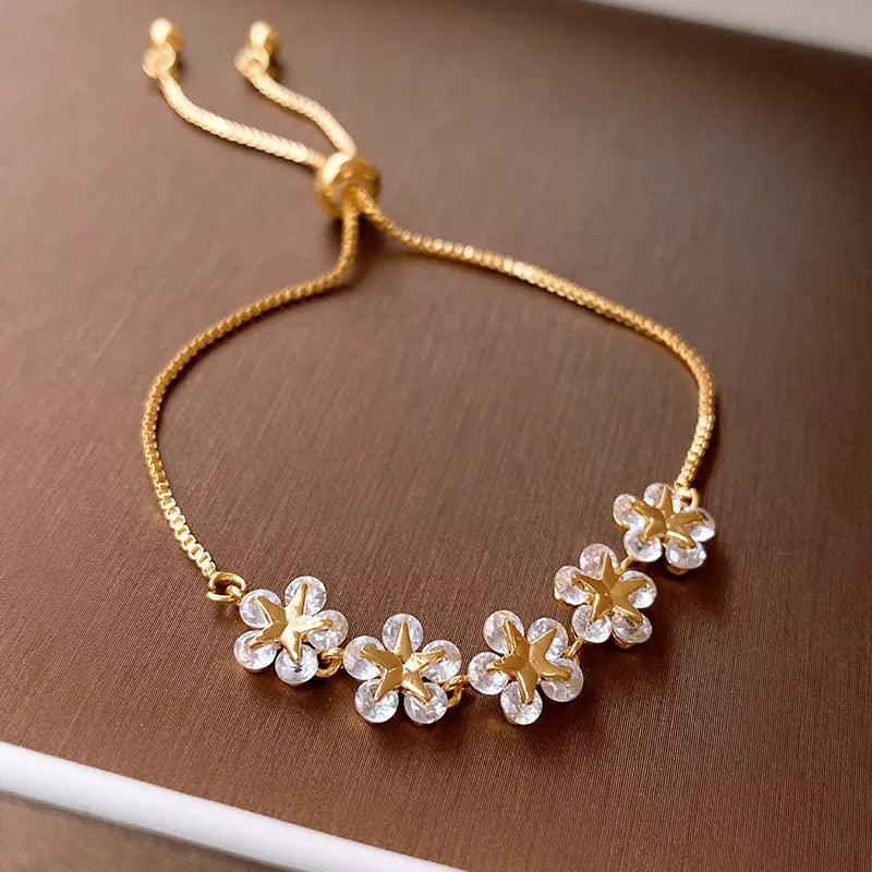 Adjustable Star Flower Bracelet