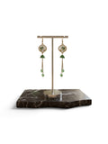 Long Elegant Tassel Earrings Green Pearls