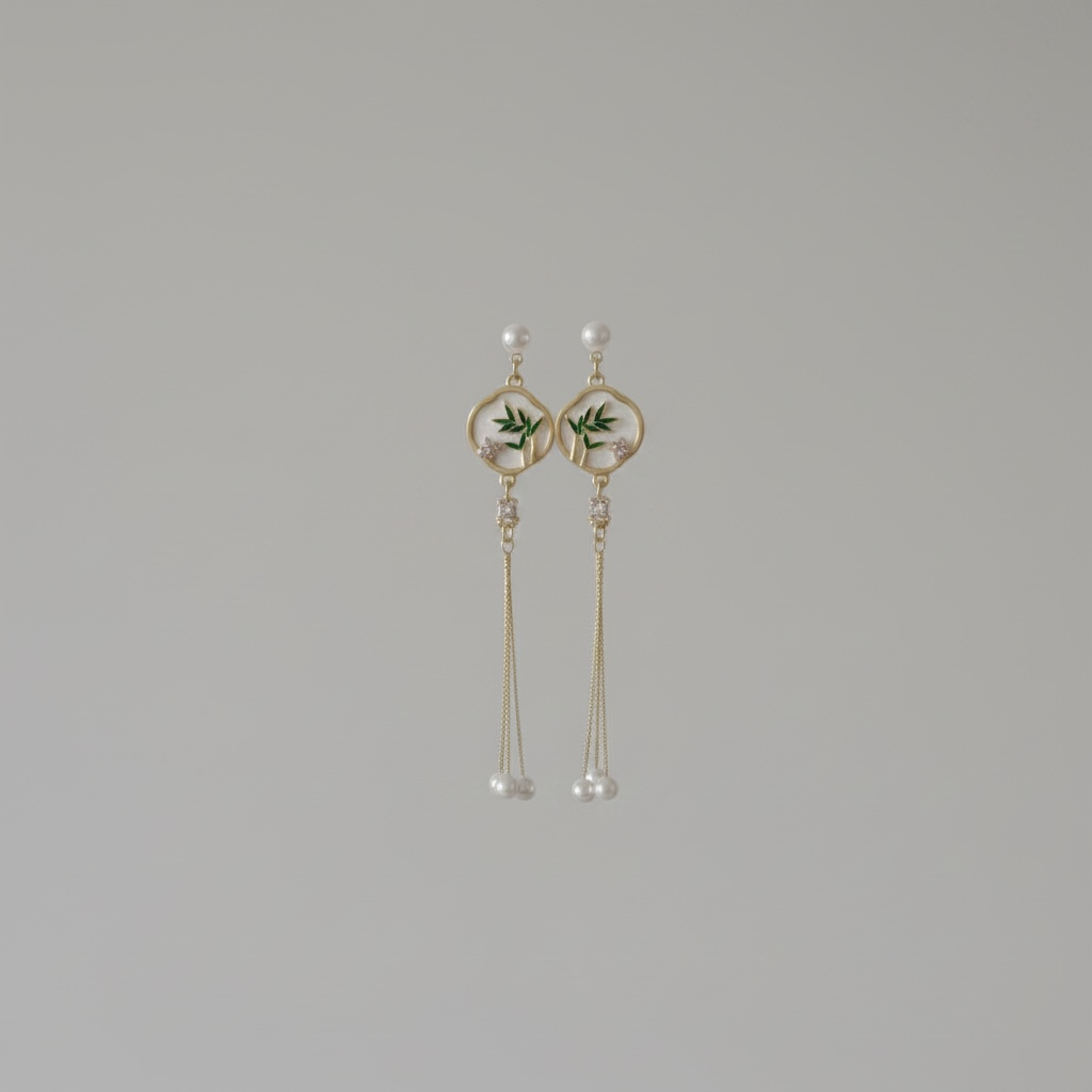 Long Elegant Tassel Earrings White Pearls