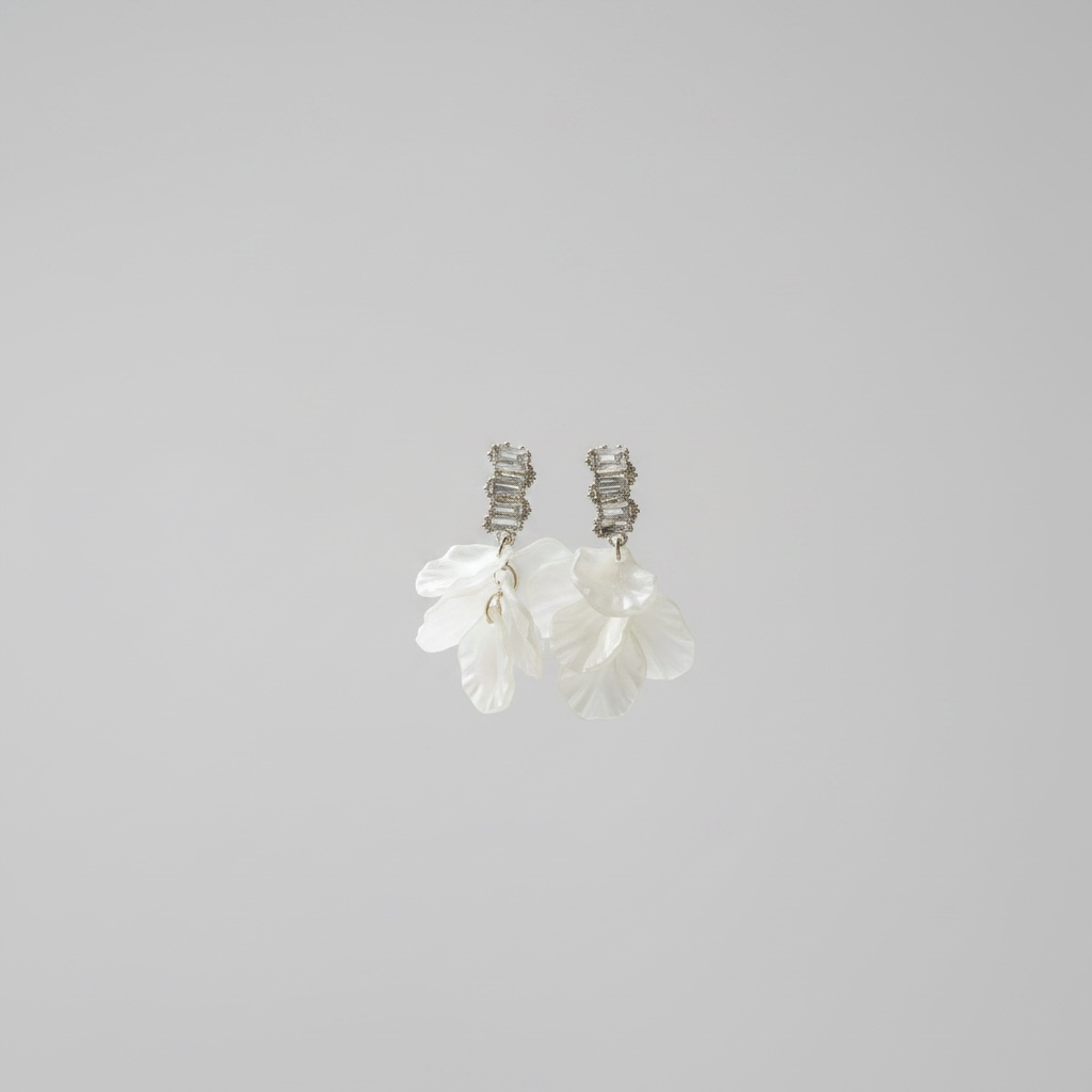 Shell Dangling Earrings with Crystals