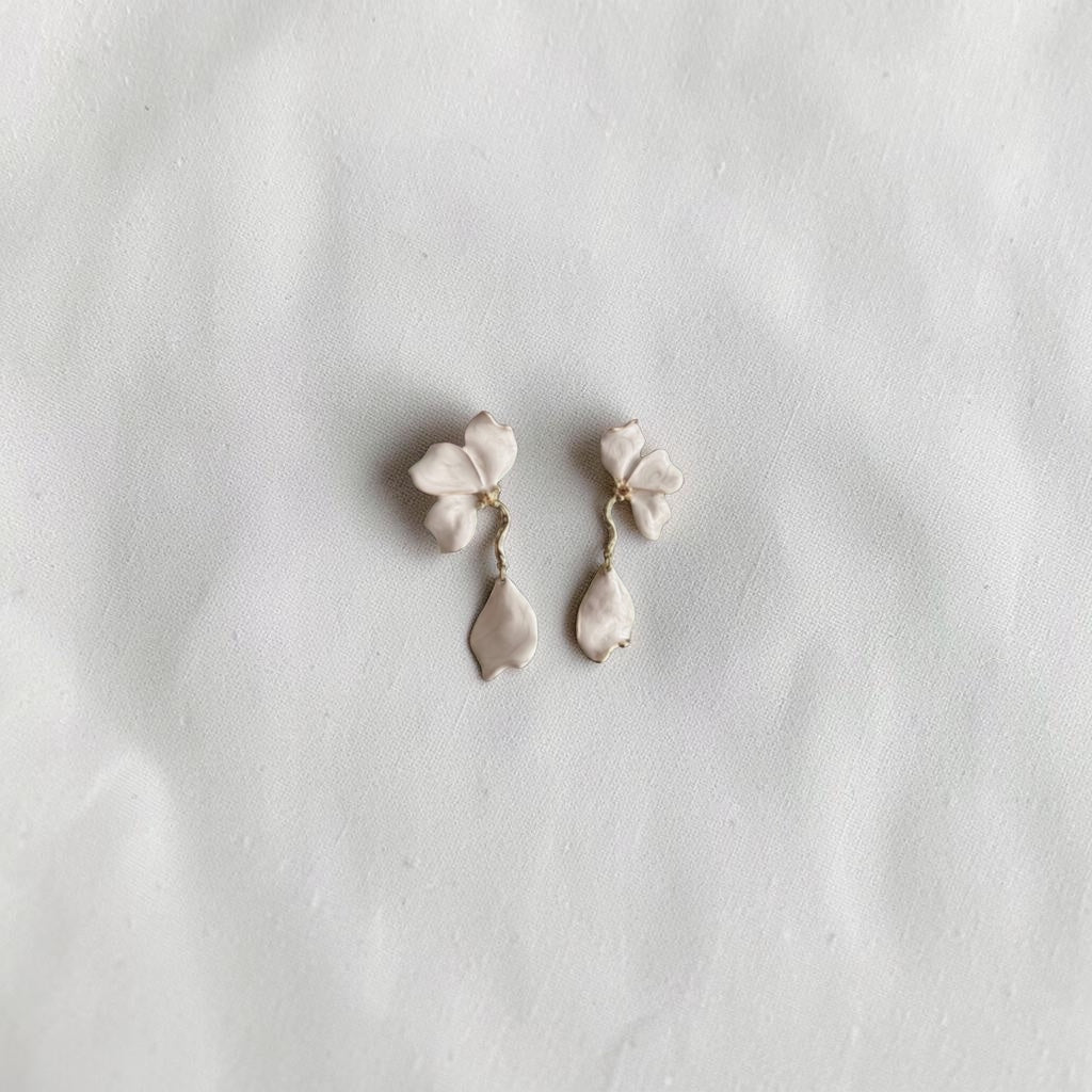 Half Flower Dangling Earrings
