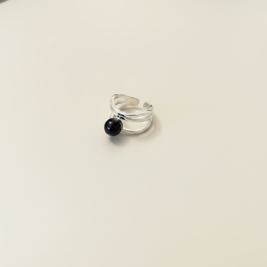 Multi-layer Black Bead Ring