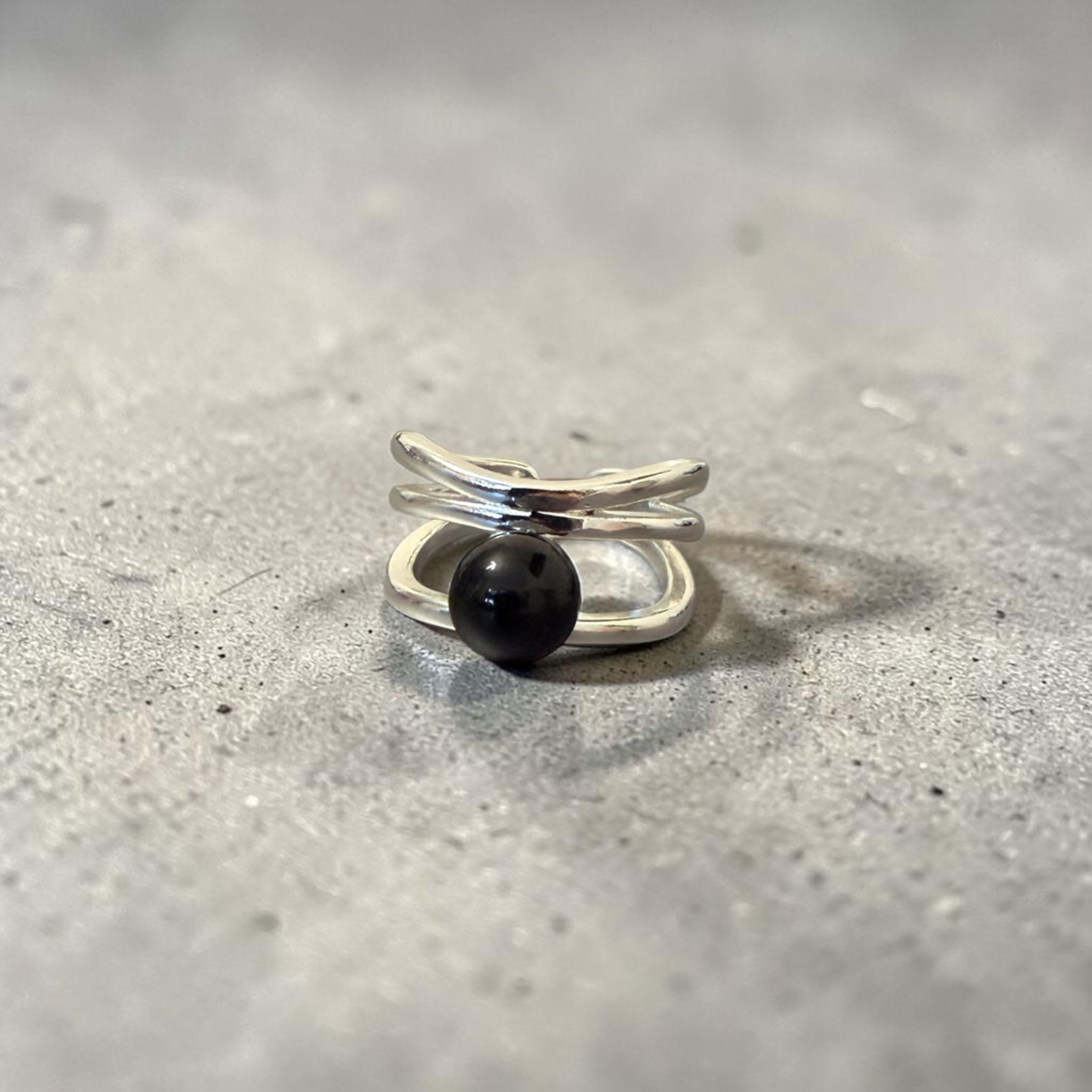 Multi-layer Black Bead Ring