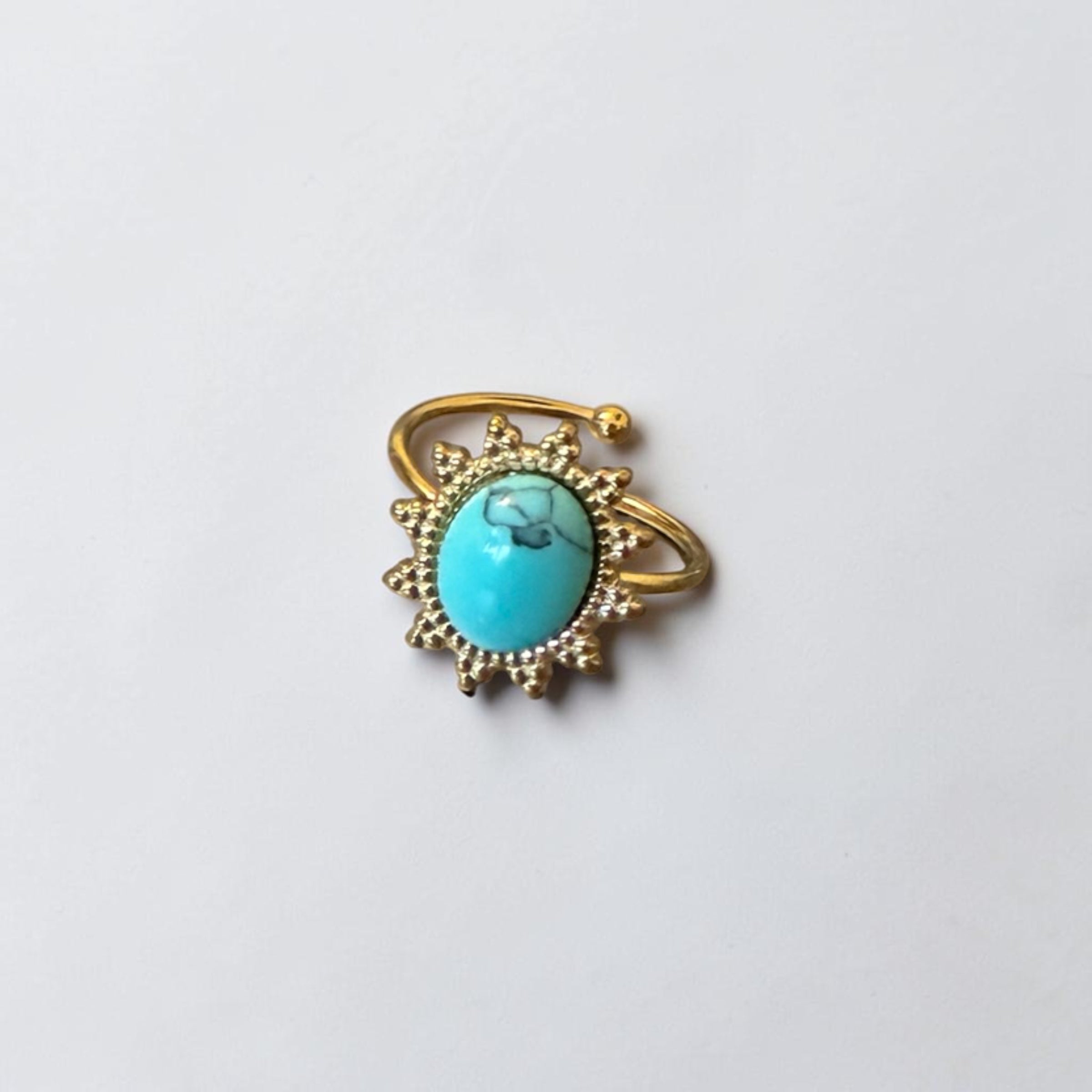 Vintage Turquoise Flower Ring