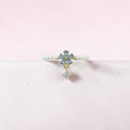 Flower Open Ring with Rhinestone
