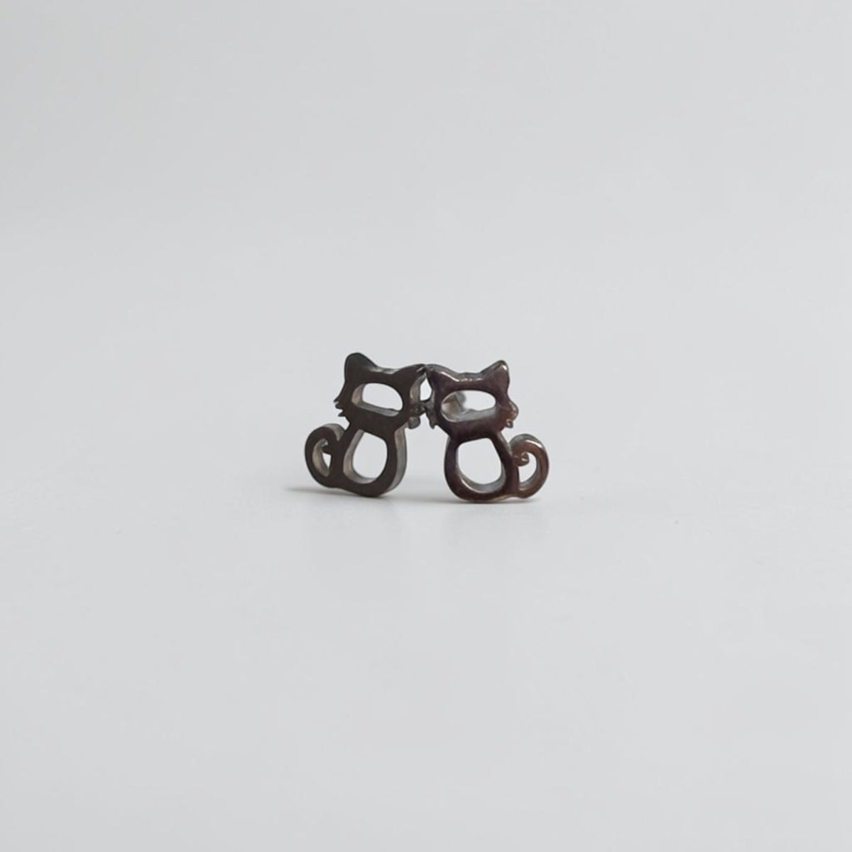 Cute Stainless Steel Animal Stud Earrings- Kitten