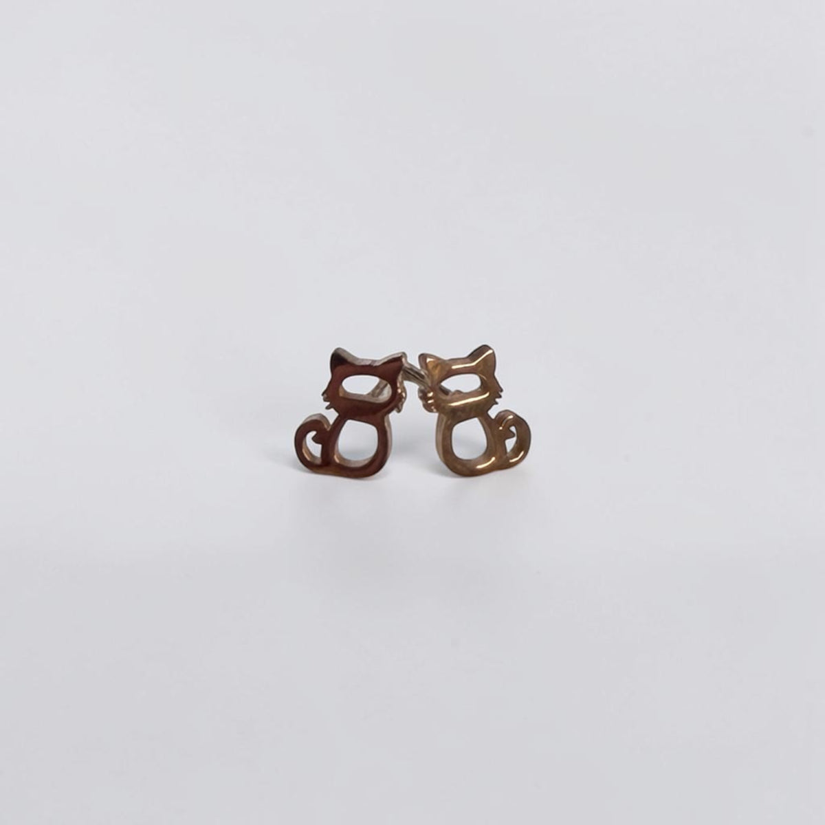 Cute Stainless Steel Animal Stud Earrings- Kitten
