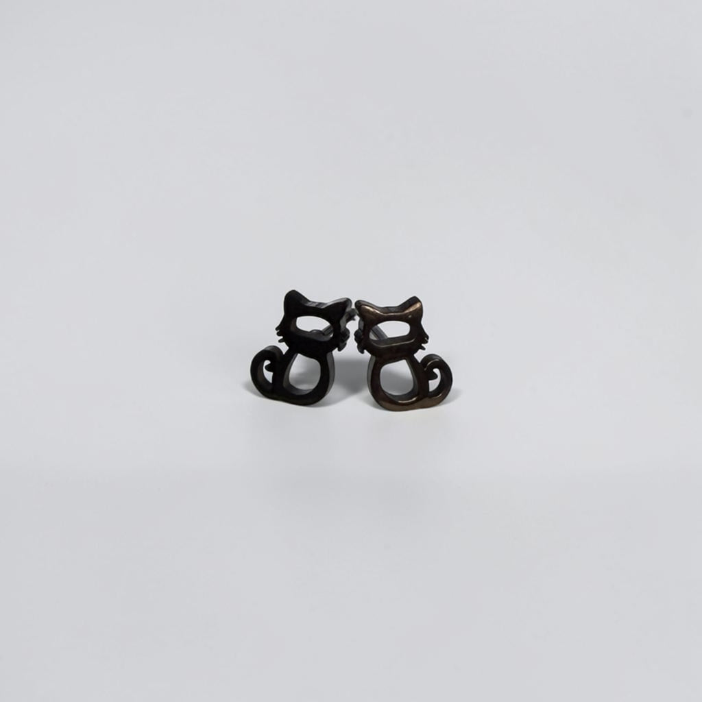 Cute Stainless Steel Animal Stud Earrings- Kitten