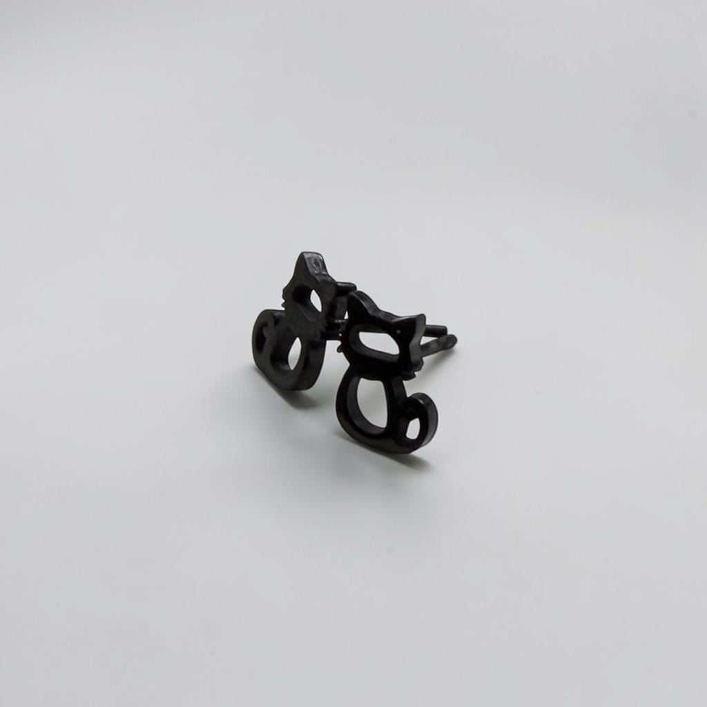 Cute Stainless Steel Animal Stud Earrings- Kitten