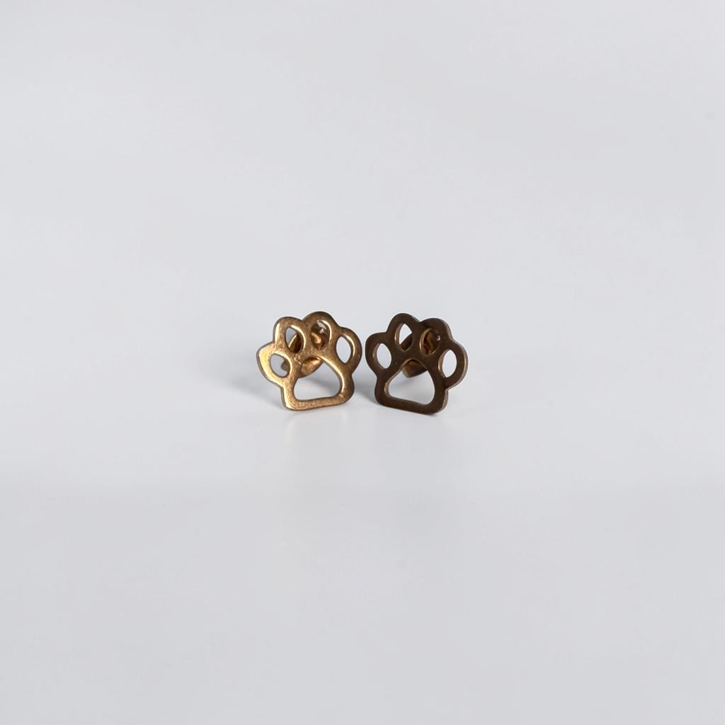 Cute Stainless Steel Animal Stud Earrings-Paw Print
