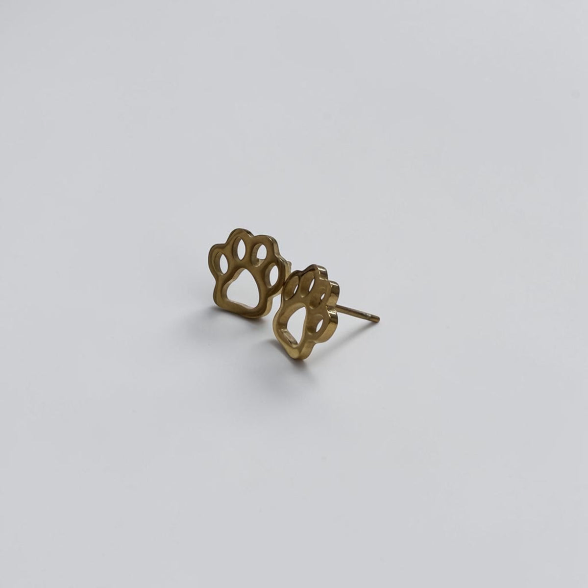 Cute Stainless Steel Animal Stud Earrings-Paw Print
