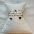 Green Gem with Stars Bracelet Set