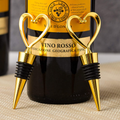 Bottle Stopper - Heart - Gold