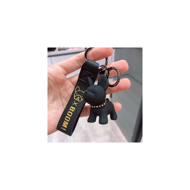 Creative French Bulldog Cartoon Keychain Pendant: BLACK