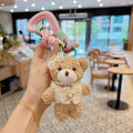 Cute Plush Teddy Bear Keychain: Light Coffee