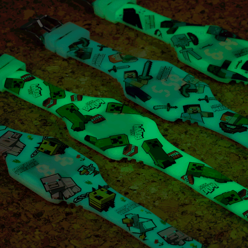 Minecraft Glow in the Dark Silicone Digital Watch