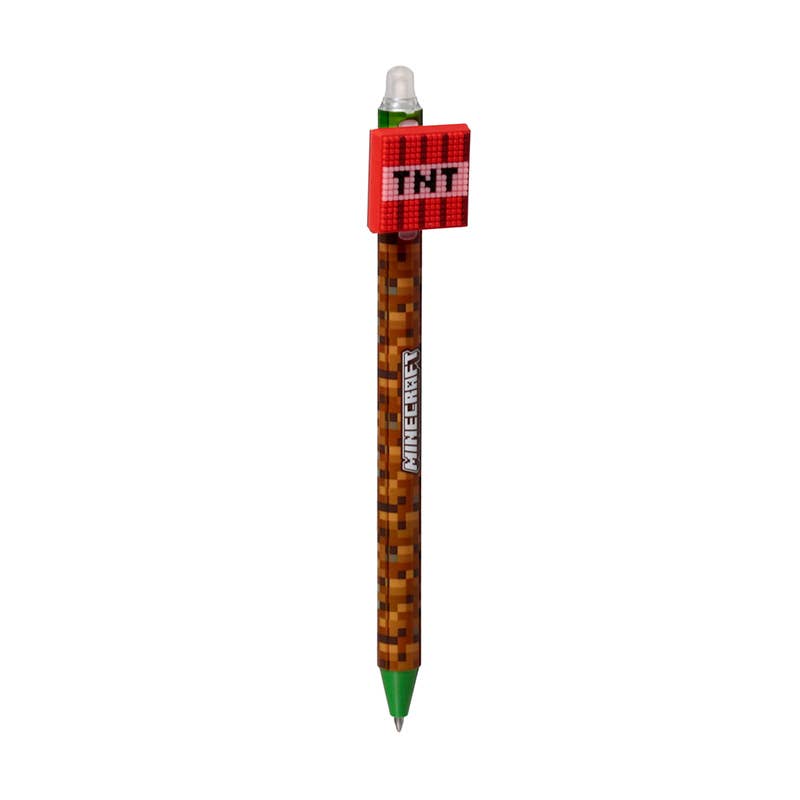 Inkredible Erasable Pen with Minecraft Tools Silicone Topper