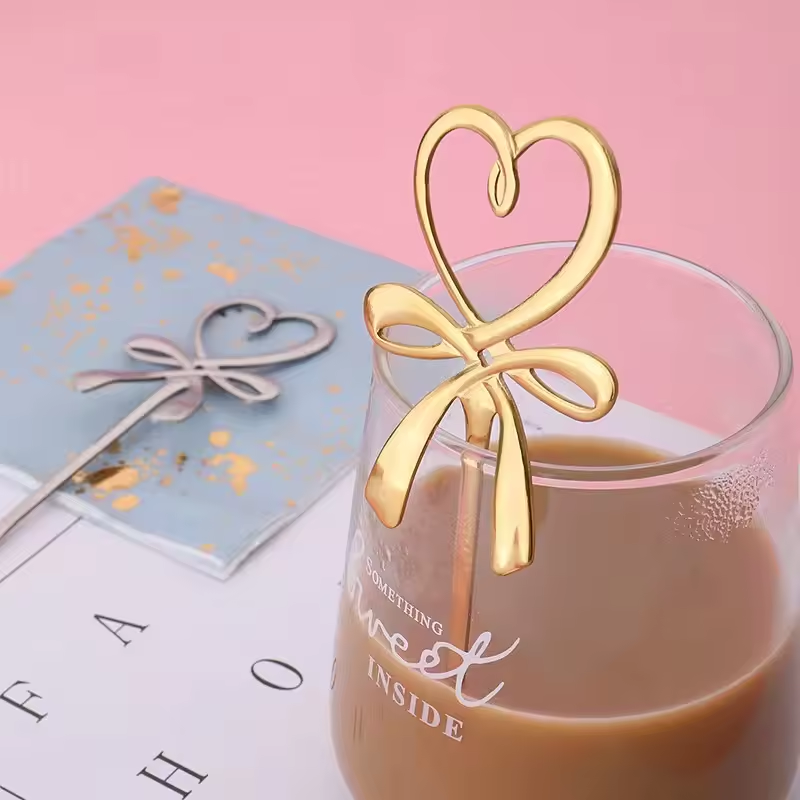 Heart Stirrer with Bow Knot - For Tea or Coffee